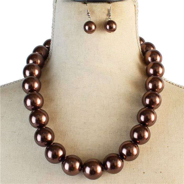 Pearl Ball Necklace Set