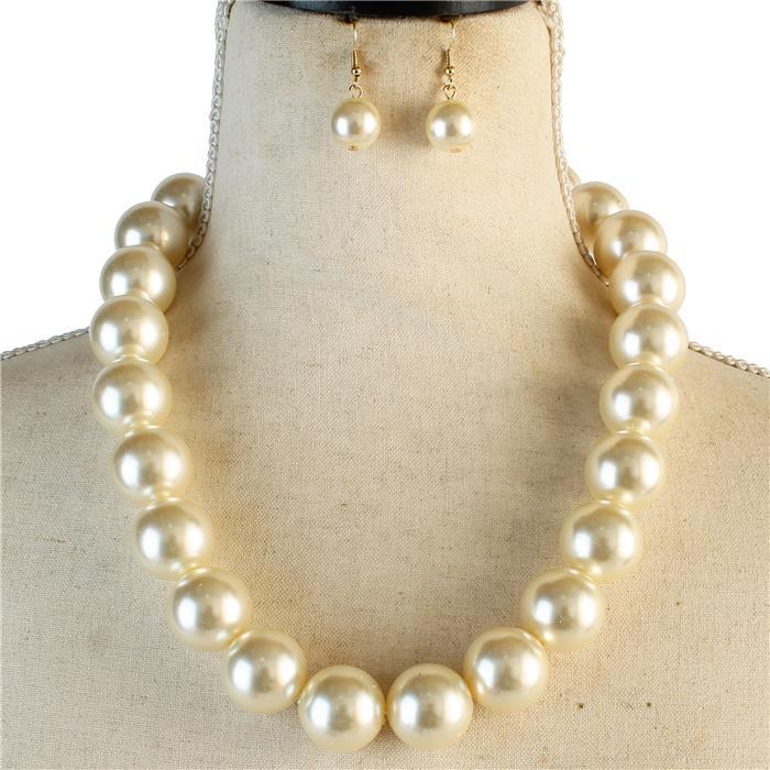 Pearl Ball Necklace Set