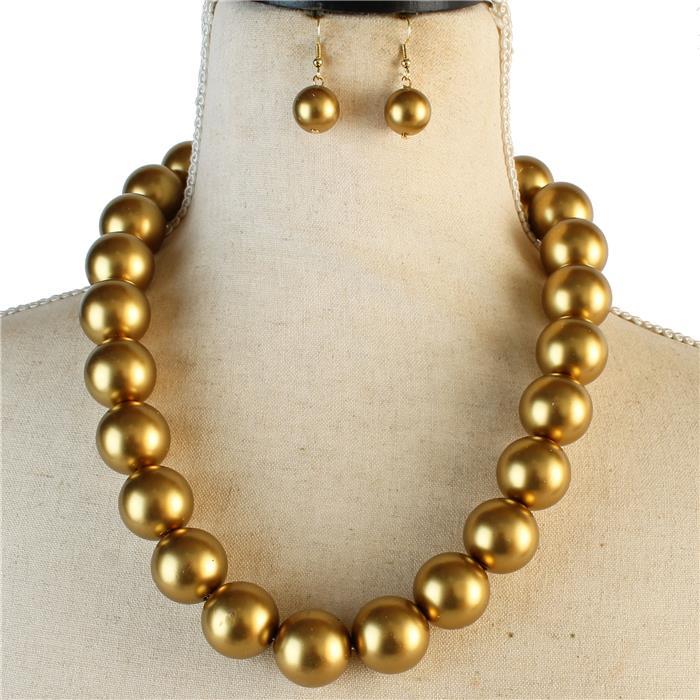 Pearl Ball Necklace Set