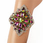 Glass Stones Square Chunky Arm Cuff Bangle