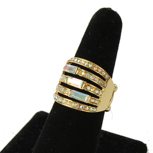 Crystal Layereds Rectangle Stretch Ring