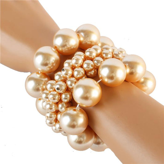 Chunky Pearls Stretch Bracelet