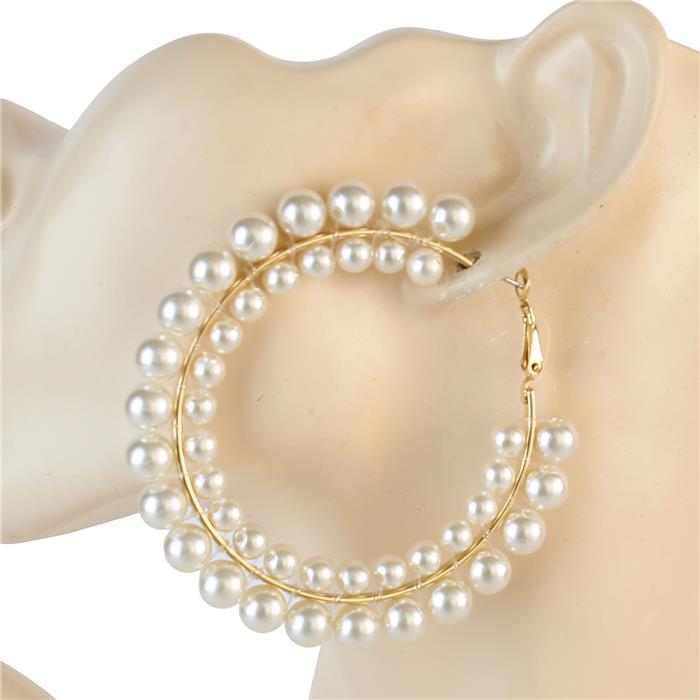 Fashion Pearls Hoop Earring