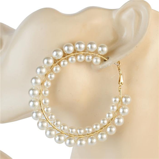 Fashion Pearls Hoop Earring