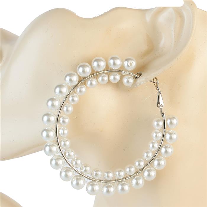 Fashion Pearls Hoop Earring