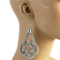 Rhinestones Knot Long Earring