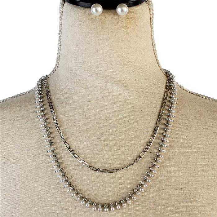 Pearl Chain Necklace Set