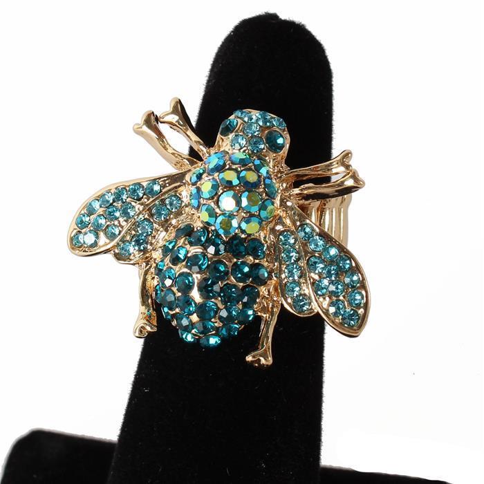 Rhinestones Bees Stretch Ring