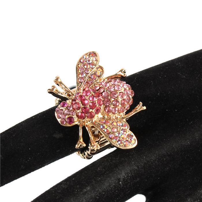 Rhinestones Bees Stretch Ring