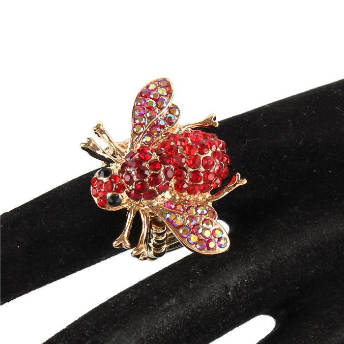 Rhinestones Bees Stretch Ring