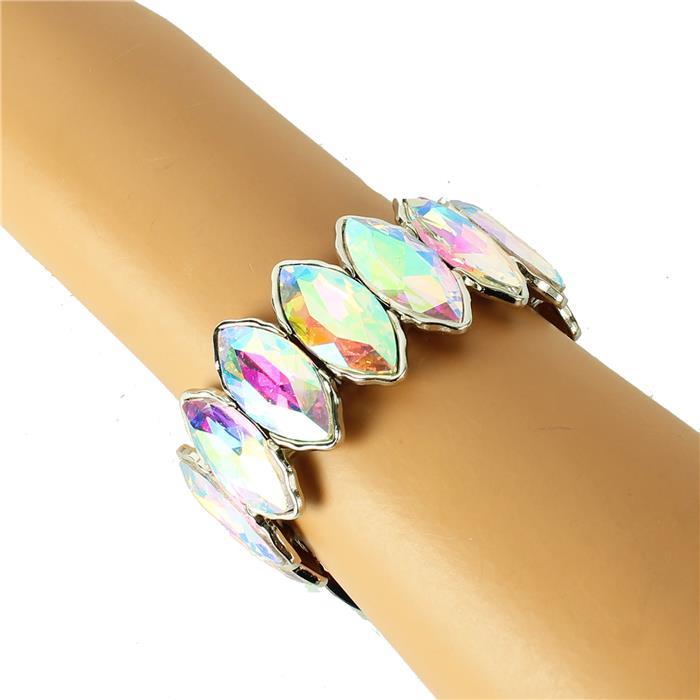 Crystal Leaves Stretch Bracelet