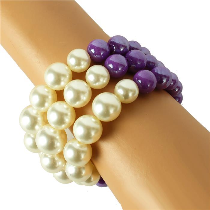 Pearls 3 Layered Stretch Bracelet