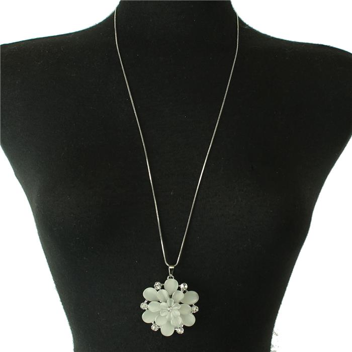 Flower Pedant Long Necklace