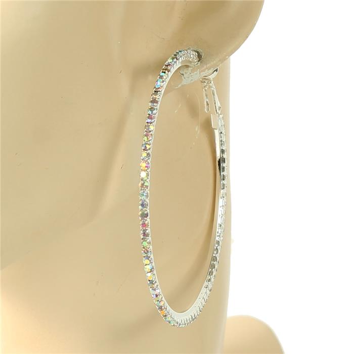 Rhinestones Hoop Earring