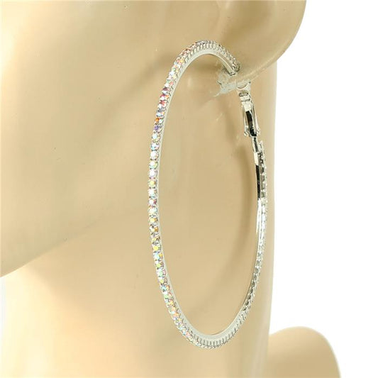 Rhinestones Hoop Earring