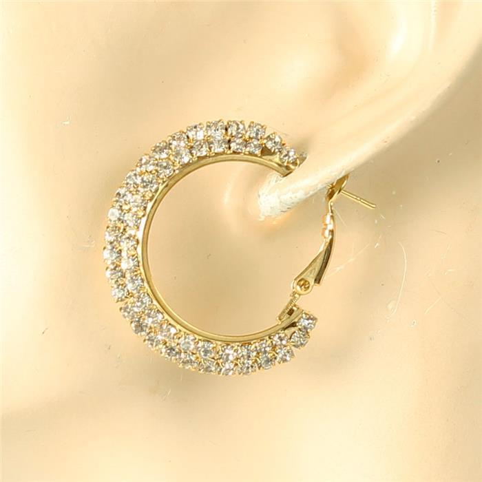 Rhinestones Hoop Earring