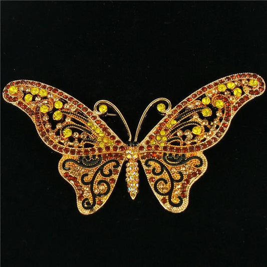 Crystal Butterfly Brooch