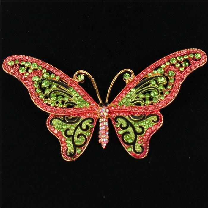 Crystal Butterfly Brooch