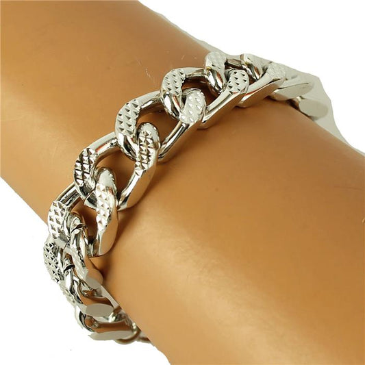 Metal Hammered Link Bracelet