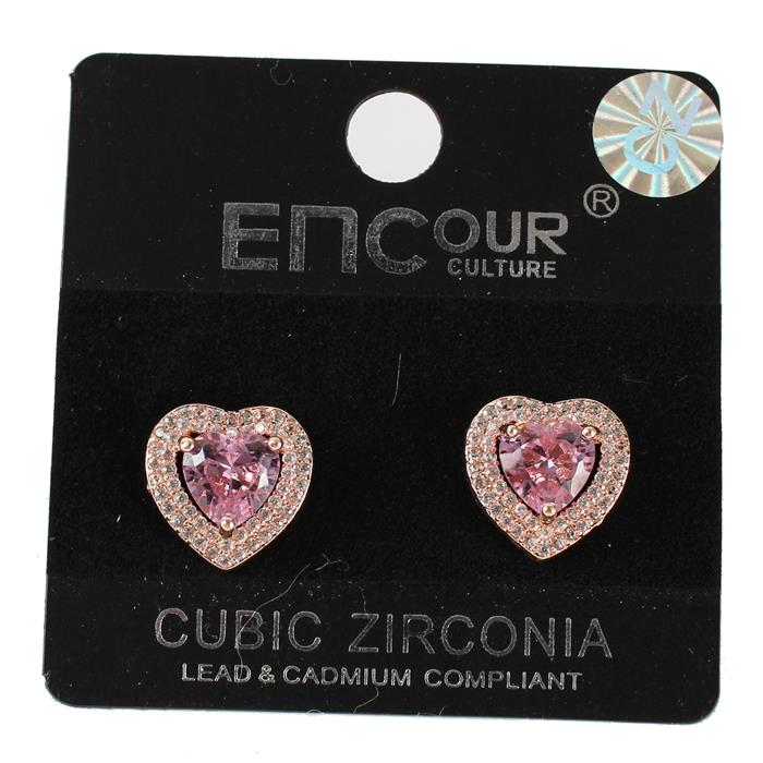 CZ Heart Stud Earring