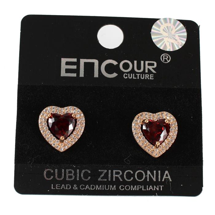 CZ Heart Stud Earring