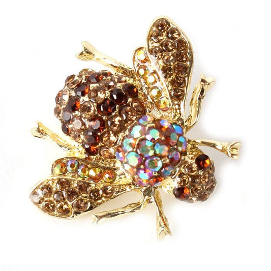 Crystal Bees  Brooch