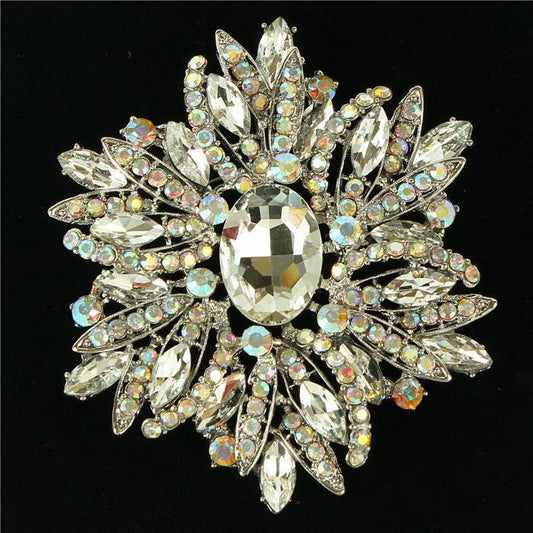 Crystal Flower Brooch