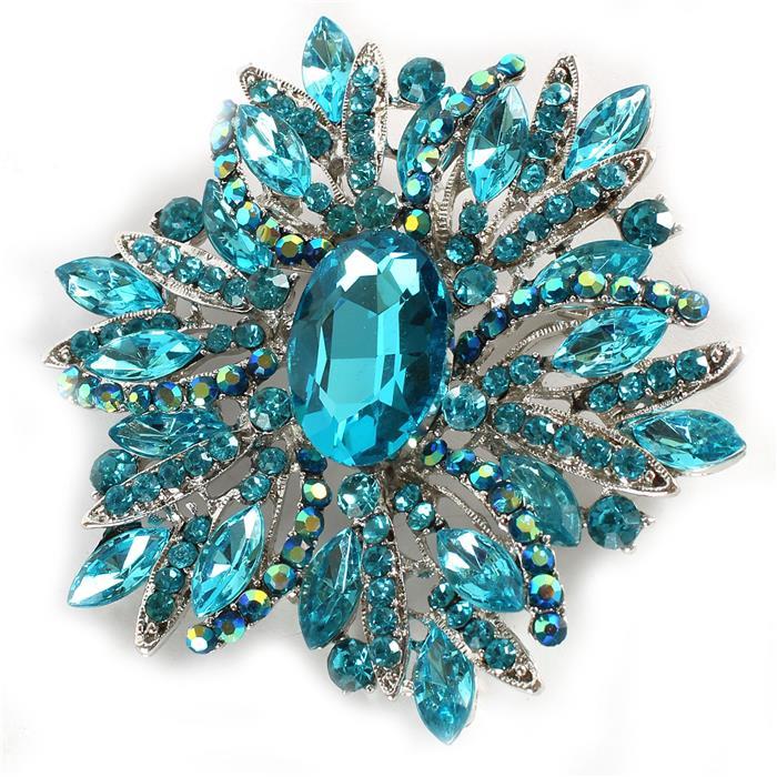 Crystal Flower Brooch