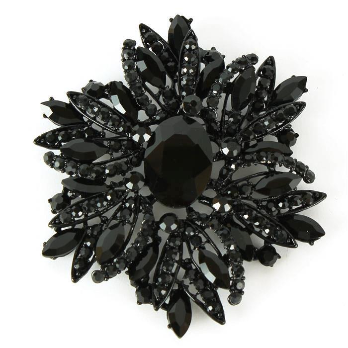 Crystal Flower Brooch