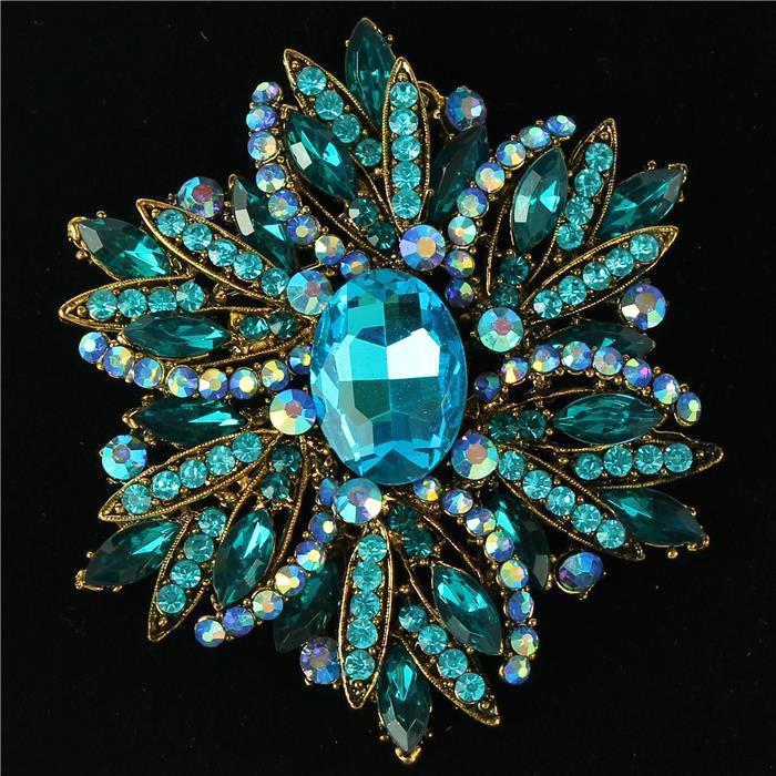 Crystal Flower Brooch