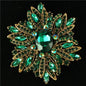 Crystal Flower Brooch