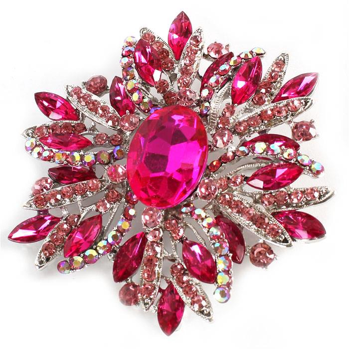 Crystal Flower Brooch