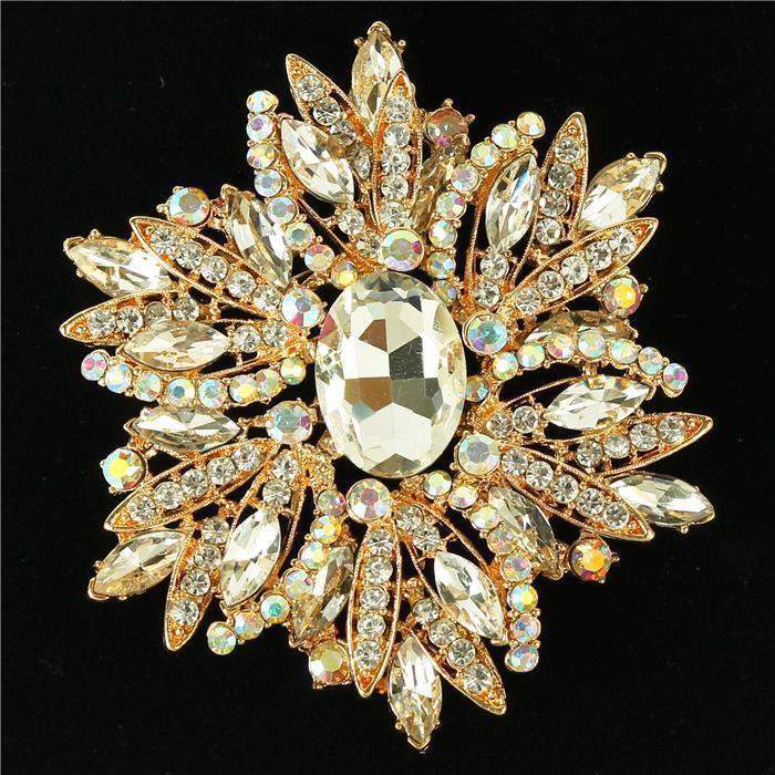 Crystal Flower Brooch