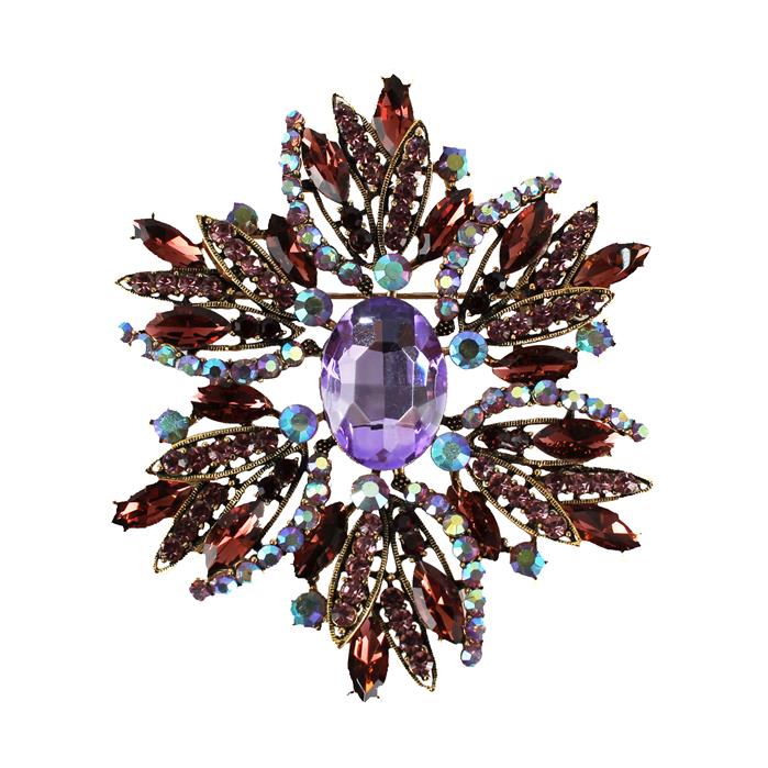 Crystal Flower Brooch