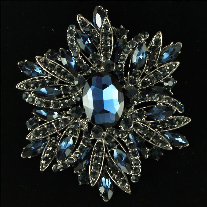 Crystal Flower Brooch