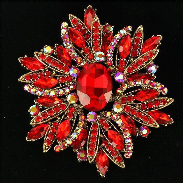 Crystal Flower Brooch