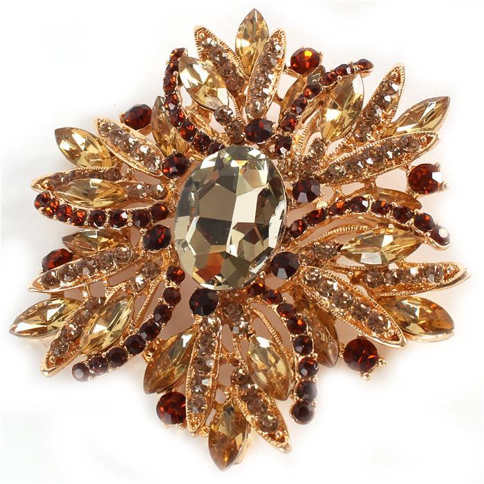 Crystal Flower Brooch