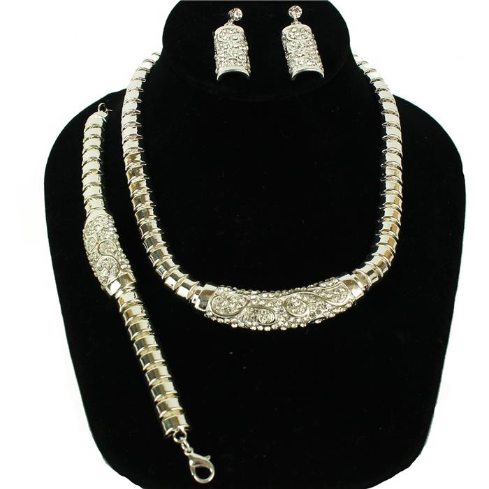 Metal Square Chain 3 Pcs Necklace Set