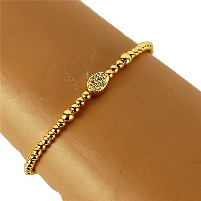 Stainless Steel Oval Stretch Bracelet