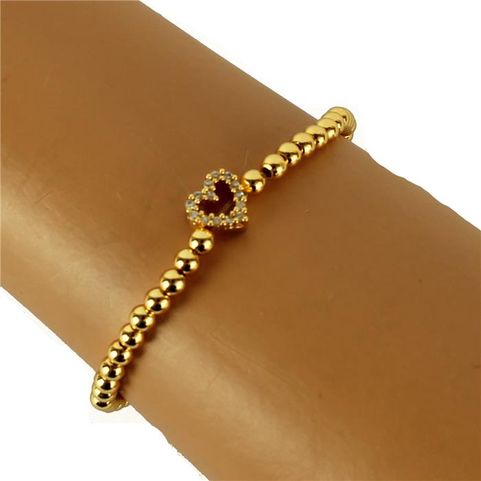 Stainless Steel Heart Stretch Bracelet