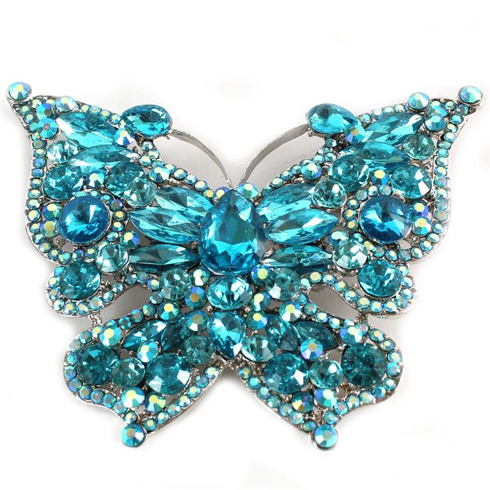 Crystal Butterfly Brooch