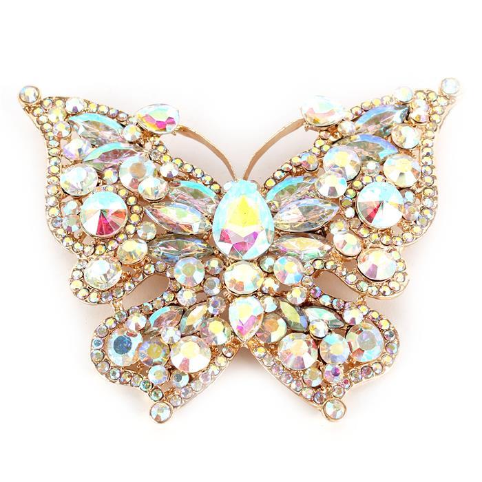 Crystal Butterfly Brooch