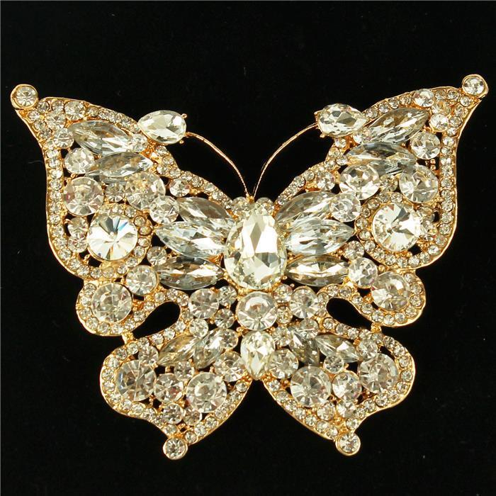 Crystal Butterfly Brooch