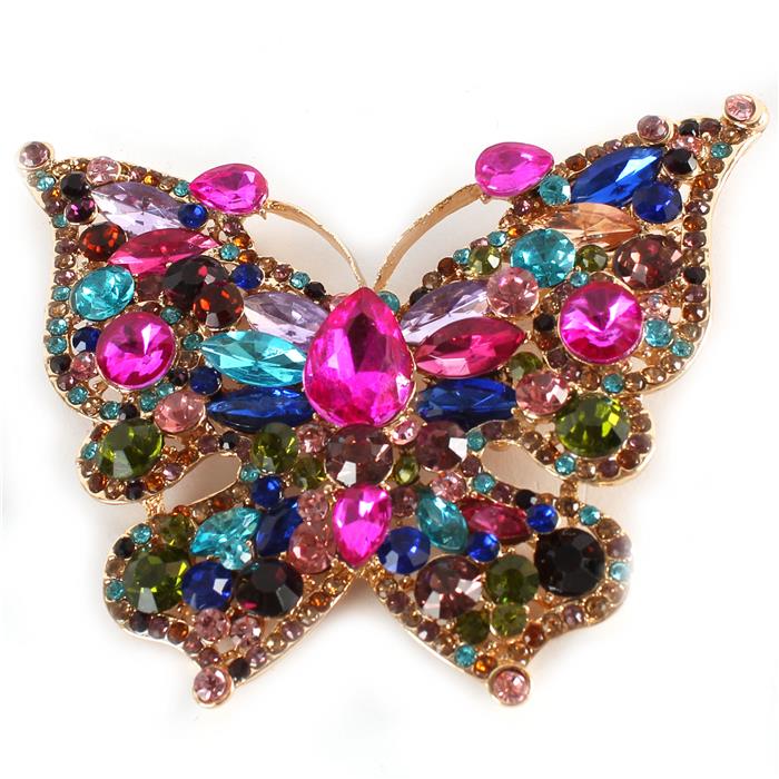 Crystal Butterfly Brooch