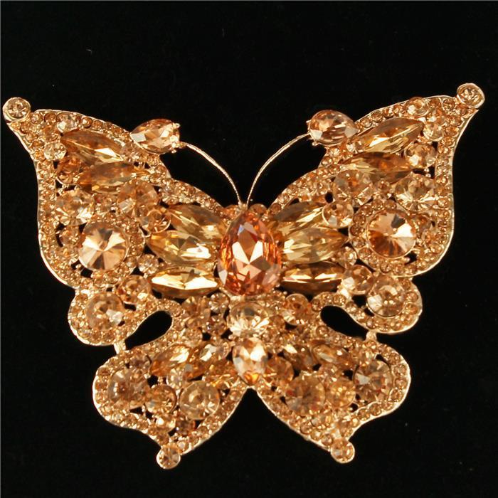 Crystal Butterfly Brooch