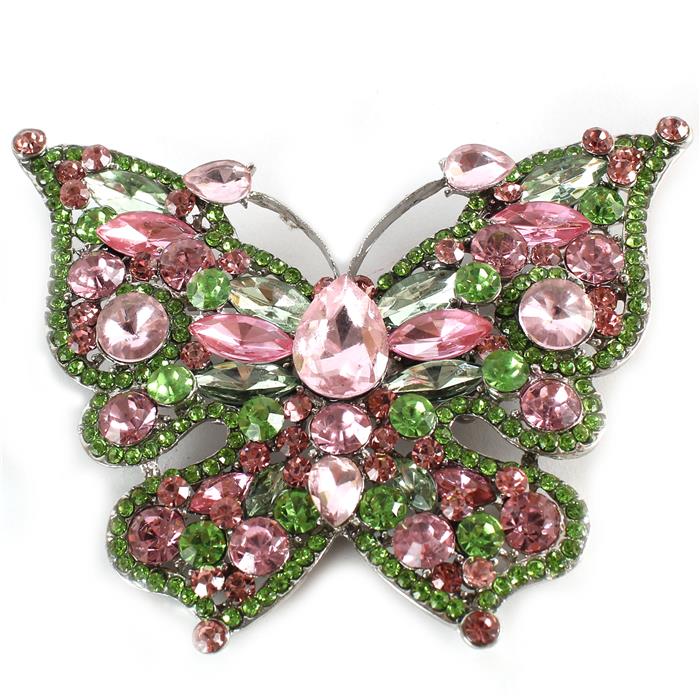 Crystal Butterfly Brooch