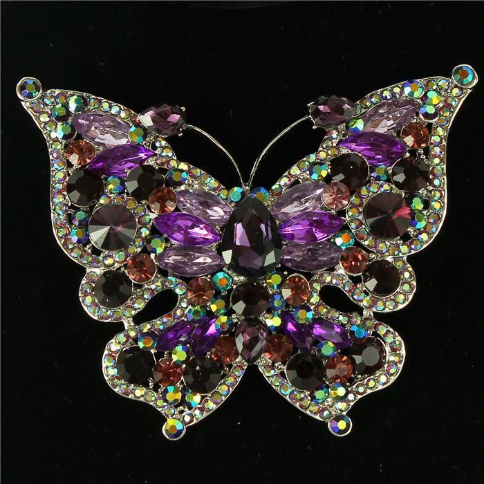 Crystal Butterfly Brooch