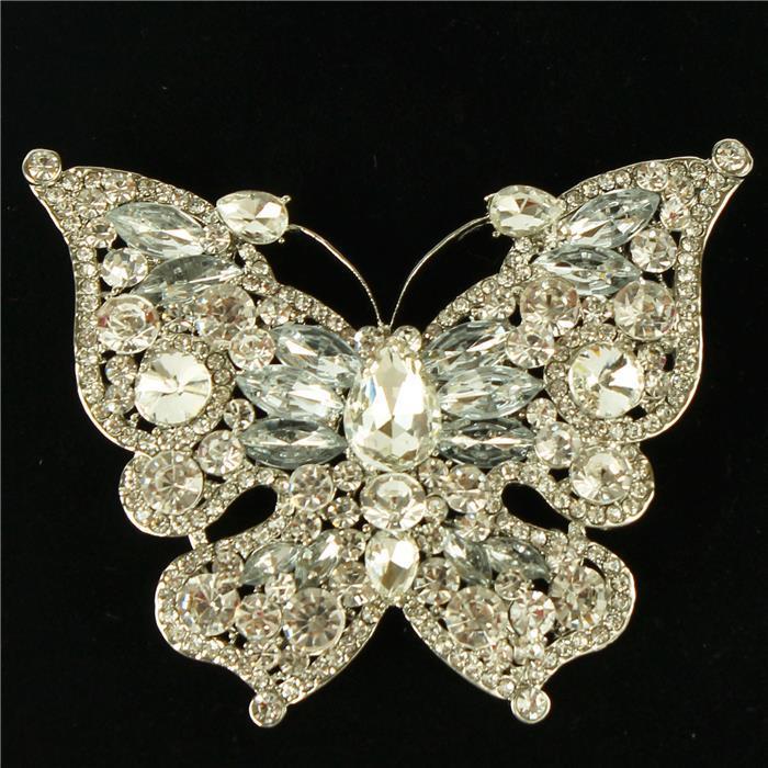 Crystal Butterfly Brooch