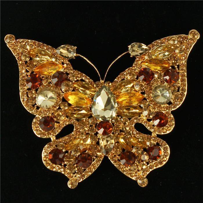 Crystal Butterfly Brooch