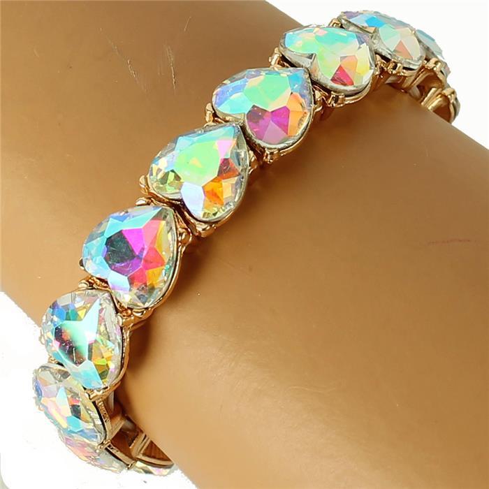 Crystal Heart Stetch Bracelet